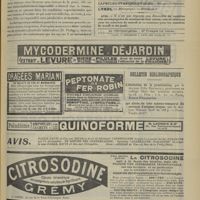 1305 - Page 1295 - Analyses. Radiothérapie. Action des rayons X sur les glandes génitales. (François Roulier. Th. de Paris...) [L. Gayard] / Avis / Bulletin bibliographique