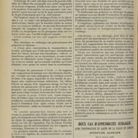 1322 - Page 1312 - Emploi de l'iode pur à doses massives dans la pratique chirurgicale ; par M. Isambert... / Deux cas d'appendicite subaiguë avec perforation et abcès de la paroi du caecum. Opération. Guérison ; par le Docteur Lop...