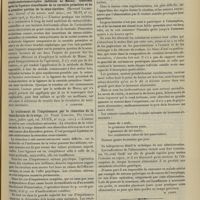 1327 - Page 1317 - Analyses. Chirurgie. Le traitement de la péritonite généralisée diffuse spécialement par la méthode de Murphy. (The Philadelphia pediatric Society..., in Archives of pediatrics...) [M. Lance] / Un cas d'anévrisme de la sous-clavière droite. Tentative d'endo-anévrismorraphie (méthode de Matas). Guérison après la ligature simultanée de la carotide primitive et de la première portion de la sous-clavière. (Howard Lilienthal. Journal of the Americ. med. Assoc...) [F. Gardner] / Le traitement de l'impuissance par la résection de la veine dorsale de la verge. (G. Frank Lydston. The Canada Lancet...) [M. Lance] / Thérapeutique. L'alimentation rectale. (Francis D. Boyd et Jean Robertson. The Scottish med. and surg. Journ...) [M. Lance]
