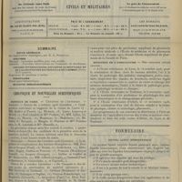 1367 - Page 1357 - Sommaire / Chronique et nouvelles scientifiques. Hôpitaux de Paris / Écoles de médecine / Ministère de l'agriculture / Formulaire. Nouvel agent hémostatique