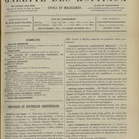 1391 - Page 1381 - Sommaire / Chronique et nouvelles scientifiques. Hôpitaux de Paris / École de médecine navale de Brest / L'interdiction de l'absinthe en Belgique / Hôpital Saint-Antoine / Deux internes en médecine / Chemins de fer de Paris-Lyon-Méditerranée