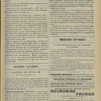 1437 - Page 1427 - Xe session de l'association française d'urologie. Communications diverses. Diagnostic de la tuberculose rénale. M. Desnos... / Calculs du rein et radiographie. M. Rafin... / Sociétés savantes. Académie de médecine. (Séance du 16 octobre 1906). Guerre russo-japonaise. M. Laveran, travail de M. Matignon / Le paludisme. M. Kelsch / Médecine pratique. L'action hémostatique du lait administré en lavements