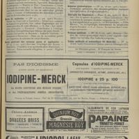 1473 - Page 1463 - Suite des sommaires. Revue de chirurgie / Revue de médecine / Revue générale des sciences pures et appliquées / Revue hebdomadaire de laryngologie, d'otologie et de rhinologie / Semaine gynécologique / Therapie der Gegenwart / Tribune médicale / Union médicale et scientifique du Nord-Est