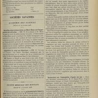 1517 - Page 1507 - Formulaire. Les collyres au nitrate d'argent et au sulfate de zinc / Sociétés savantes. Académie des sciences. (Séance du 29 octobre 1906). Nouvelles observations faites au Mont-Blanc sur l'hyperglobulie des altitudes. MM. H. Guillemard et R. Moog / Coagubilité du sang sus-hépatique. MM. Cl Gautier et N. Kareff / Société médicale des hôpitaux. (Séance du 2 novembre 1906). M. Joltrain... : Pachyméningite hémorragique, dans le service de M. Caussade / Etude du sang chez les hémophiles. M. P. Emile-Weil / Recherches sur l'hémophilie, d'après six cas. M. P. Emile-Weil