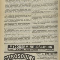 1536 - Page 1526 - Chronique et nouvelles scientifiques. Guerre / Marine / Protestation contre le certificat d'études médicales supérieures / Laboratoire municipal / La diphtérie à Châteaudun / Nécrologie / Cours pratique sur les maladies de l'estomac et de l'intestin / Hôpital Lariboisière / Cancer et radiothérapie