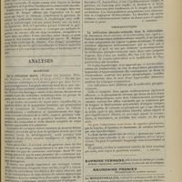 1567 - Page 1557 - Sociétés savantes. Académie de médecine. (Séance du 13 novembre 1906). Traitement du cancer. M. Berger, la communication de M. Poirier / Analyses. Médecine. Sur le crétinisme marin. (Werner von Jauregg. Wien. klin. Wochens...) [A. Lemierre] / Chirurgie. De l'épididymotomie dans le traitement de l'épididymite blennorragique. (L. Bazet. Amer. Journ. of Urology...) [F. Gardner] / Thérapeutique. La médication phospho-créosotée dans la tuberculose. (S. Bernheim. Revue internat. de la tuberculose...) [L. Gayard]