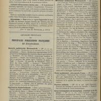 1596 - Page 1586 - Chronique et nouvelles scientifiques. Société de l'internat / Monument Hanot / Clinique médicale de l'Hôtel-Dieu / Nécrologie. (Voir la suite des nouvelles, p. 1593) / Articles originaux des principales publications françaises et étrangères. Deutsche medizinische Wochenschrift / Jahrbuch für Kinderheilkunde / Medizinische Blatter / Münchener medizinische Wochenschrift / Pester medizinisch = chirurgische Presse / Province médicale / Revue hebdomadaire de laryngologie, d'otologie et de rhinologie / Revue mensuelle des maladies de l'enfance