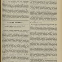 1623 - Page 1613 - Clinique chirurgicale. Ostéome du sinus maxillaire ; par M. Jaboulay... / Sociétés savantes. Société médicale des hôpitaux. (Séance du 23 novembre 1906). A propos des injections d'huile grise. M. Queyrat / L'aphasie et la troisième circonvolution. M. Marie / Les « épistaxis méningées » au cours des maladies hypertensives. MM. Vaquez et Esmein / Diagnostic du bouton d'Orient par la recherche du piroplasme. MM. L. Nattan-Larrier et Nicolaïdès