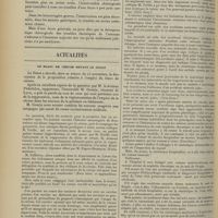 1626 - Page 1616 - Sociétés savantes. Société de l'internat des hôpitaux. (Séance du 25 novembre 1906). M. Doyen et par M. Monnier, la conférence habituelle a été faite par M. Monprofit : La chirurgie de l'estomac / Actualités. Le blanc de céruse devant le Sénat