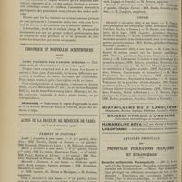 1628 - Page 1618 - Intérêts professionnels. Le certificat d'études médicales supérieures devant l'assemblée des anciens internes et internes en exercice des hôpitaux de Paris / Chronique et nouvelles scientifiques. (Suite). Cours pratiques par d'anciens internes / Nécrologie / Actes de la Faculté de médecine de Paris. Du 3 au 8 décembre 1906. Examens de Doctorat / Thèses / Articles originaux des principales publications françaises et étrangères. Deutsche medizinische Wochenschrift