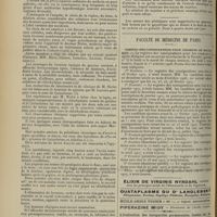 1688 - Page 1678 - Sociétés savantes. Société de chirurgie. (Séance du 5 décembre 1906). Appareil de marche. M. Delbet / Pratique médicale. Sur le formiate basique de quinine / Faculté de médecine de Paris. Limites des consignations pour examens de doctorat