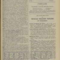 1699 - Page 1689 - Livres nouveaux. Oreille et encéphale. Etude d'anatomie chirurgicale, par R. Pérez. [Chevrier] / Formulaire. Gargarisme au cyanure mercuriel (parent). [Nouveaux remèdes] / Articles originaux des principales publications françaises et étrangères. Archives de médecine des enfants / Boston medical and surgical Journal / Medizinische Blatter / Medical Record / Münchener medizinische Wochenschrift