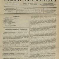 0011 - Page 1 - Sommaire / Chronique et nouvelles scientifiques. Concours d'agrégation / Concours de l'internat / Hôpitaux de Province / Distinctions honorifiques / Guerre