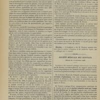 0018 - Page 8 - Sociétés savantes. Académie de médecine. (Séance du 26 décembre 1906). Le cancer. M. Lancereaux, institution proposée par M. Poirier / Election / Société médicale des hôpitaux. (Séance du 28 décembre 1906). M. le Docteur Marie... : Cerveaux d'aphasiques / M. Variot : Scorbut infantile causé par l'usage du lait stérilisé par la chaleur