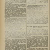 0066 - Page 56 - Société savantes. Académie de médecine. (Séance du 8 janvier 1907). Le cancer. M. Le Dentu / Tuberculose inflammatoire et arthritisme / Défense sanitaire de Paris. M. Roux, un travail de M. A. Martin / Maladies épidémiques dans les colonies. M. Kermorgant / Nouveau traitement du glaucome chronique simple. Iridectomie et sclérectomie combinées. M. Lagrange... / Société de médecine militaire française. (Séance du 3 janvier 1907). Discussion sur la dysenterie (suite). M. Viguier
