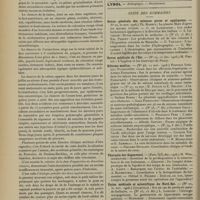 0068 - Page 58 - Analyses. Dermatologie. Chancres syphilitiques extra-génitaux, siégeant l'un à la cuisse gauche, l'autre à l'avant-bras droit, le dernier ayant apparu quinze jours après le premier. (Vedel, Soc. des sc. méd. de Montpellier...). [L. Gayard] / Avis / Suite des sommaires. Revue générale des sciences pures et appliquées / Revue médicale de l'Est / Riforma medica / Therapie der Gegenwart / Union médicale et scientifique du Nord-Est