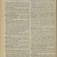 0096 - Page 86 - Articles originaux des principales publications françaises et étrangères. Annales des maladies de l'oreille, du larynx, du nez et du pharynx / Archives d'électricité médicale expérimentale et clinique / Archives de médecine des enfants / Bulletin de laryngologie, otologie et rhinologie / Bulletin général de thérapeutique / Bulletin médical / Centralblatt fur innere Medizin / Medizinische Blatter / Münchener medizinische Wochenschrift / Presse médicale / Revue hebdomadaire de laryngologie, d'otologie et de rhinologie / Revue scientifique. (Voir la suite, p. 94)
