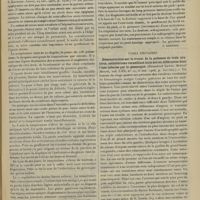 0103 - Page 93 - Analyses. Médecine. Epiphysite pneumococcique multiple. (A. Woelcher et S. Handley. Lancet...). [A. Housquains] / Chirurgie. Fractures de la base du cinquième métatarsien de cause indirecte. (Walter M. Brickner. Amer. Journ. of surg...). [F. Gardner] / Voies urinaires. Démonstration sur le vivant de la présence de trois uretères, cathétérisme recueillant trois urines différentes dont l'une infectée par le gonocoque. (Bransford Lewis, Medical Record...). [F. Gardner]