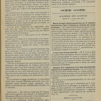 0113 - Page 103 - Du traitement précoce des phlegmons de l'espace pelvi-rectal supérieur par l'incision en U létéro et rétro-anale ; par le Docteur Robert Picqué... / Sociétés savantes. Académie des sciences. (Séance du 7 janvier 1907 [fin]). Mesure du degré radiochromométrique par le voltmètre électrostatique dans l'utilisation en médecine des rayons de Röntgen. M.J. Bergonié... / Le fluor dans les eaux minérales. M.P. Carles / Influence de la température et du degré hygrométrique ambiant sur la conservation des oeufs. M. De Loverdo / (Séance du 14 janvier 1907). Sur les prétendues plantes artificielles. M. Gaston Bonnier, à l'occasion de la dernière communication de M. Stéphane Leduc à l'Académie des sciences