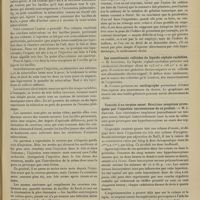 0157 - Page 151 - Sociétés savantes. Société de biologie. (Séance du 26 janvier 1907 [fin]). Production expérimentale de cavernes pulmonaires chez le cobaye et le lapin / Action de l'éther sur le sang. M. Maurice Nicloux / Sur la pénétration ionique d'électrolytes à travers les sels colloïdaux. MM. H. Iscovesco et A. Matza / Les constituants colloïdes du liquide céphalo-rachidien. M. Iscovesco / Toxicité d'un terpène ozoné. Réactions sanguines provoquées par l'injection intraveineuse de ce produit. M.J. Gautier