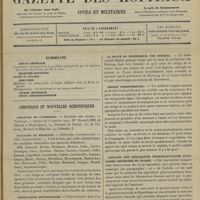 0163 - Page 157 - Sommaire / Chronique et nouvelles scientifiques. Concours de l'internat / Facultés de médecine / Distinctions honorifiques / La santé du professeur Von Behring / Secret professionnel / Analyse des spécialités pharmaceutiques françaises importées en Russie