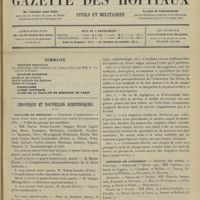 0175 - Page 169 - Sommaire / Chronique et nouvelles scientifiques. Facultés de médecine / Concours de l'internat / Faculté de médecine de Paris