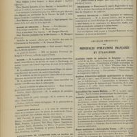 0176 - Page 170 - Chronique et nouvelles scientifiques. Faculté de médecine de Paris / Écoles de médecine / Distinctions honorifiques / Marine / Assistance médicale / L'interdiction de l'absinthe dans le canton de Genève / Nécrologie / Hôpital Boucicaut / Articles originaux des principales publications françaises et étrangères. Académie royale de médecine de Belgique / Archives d'électricité médicale expérimentale et clinique / Centralblatt fur innere Medizin / Deutsche medizinische Wochenschrift / Pester medizinisch = chirurgische Presse / Wiener klinische Wochenschrift