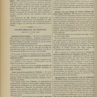 0182 - Page 176 - Sociétés savantes. Académie des sciences. (Séance du 28 janvier 1907). La supériorité de la dépense énergétique inhérente à l'alimentation carnée, par rapport à la dépense qu'entraînent les régimes où prédominent les aliments à composition ternaire. Conséquences au point de vue de la théorie générale de l'alimentation. M. A. Chauveau / Les produits toxiques de l'organisme, (extraits musculaires). MM. Charrin et Goupil / Société médicale des hôpitaux. (Séance du 1er février 1907). Spondylose blennorragique. M. Paul Claisse / Ulcère tuberculeux perforant de l'estomac. M. Louis Rénon et H. Verliac / Ablation d'un gros fibrome de l'utérus. Pléthore sanguine. Saignée. Guérison. MM. Bernard et Henri Dufour / MM. L. Jacquet et A. Sézary : formes atypiques et dégénératives du tréponéma pallidum / Hyperglycémie et hyperglycestie chez les diabétiques. M. Marcel Labbé