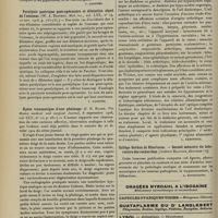 0208 - Page 202 - Analyses. Chirurgie. Infantilisme sexuel et atrophie optique dans les tumeurs de l'hypophyse. (Harvey Cushing. The Journ. of nerv. and ment. diseases...). [F. Gardner] / Paralysie gastrique post-opératoire et dilatation aiguë de l'estomac. (W. A. Bastedo. Med. rec...). [F. Gardner] / Kyste traumatique d'une phalange. (J. B. Blake. The Boston medical and surgical Journal...). [Lance] / Livres nouveaux. L'oeil diathésique, par E. Giraud. [L. Babonneix] / Collège Gordon de Khartoum. - Second mémoire du laboratoire des recherches. [Andrew Balfour, Directeur]. [A. Housquains]