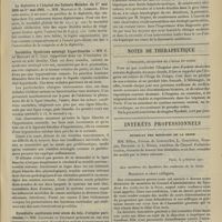 0255 - Page 249 - Société savantes. Société médicale des hôpitaux. (Séance du 15 Février 1907). La diphtérie à l'Hôpital des Enfants-Malades du 1er mai 1905 au 1er mai 1906. MM. Marfan et H. Lemaire / Insolation. Syndrome méningé. Ligne blanche. MM. E. De Massary et C. Lian / Dysenterie amibienne avec abcès du foie, d'origine parisienne. MM. Caussade et Joltrain / Notes de thérapeutique. L'ibogaïne, alcaloïde de l'iboga du congo / Intérêts professionnels. Syndicat des médecins de la Seine