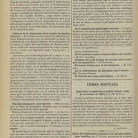 0266 - Page 260 - Société savantes. Société de biologie. (Séance du 16 février 1907). Composition chimique des liquides d'huîtres. M. Baylac... / Toxicité des liquides d'huîtres. M. Baylac / Influence de la température sur la toxicité des liquides d'huîtres. M. Baylac / Fonction orégogène du corps thyroïde. MM. Léopold / Contribution à la pathogénie de la rage. M. Remlinger / Sur l'immunité des syphilitiques tertiaires. Finger et Landsteiner / Livres nouveaux. Ligue contre le paludisme en Algérie. Compte rendu de ses travaux en 1905, par M. Laveran. [L. Babonneix]