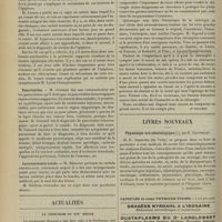 0280 - Page 274 - Sociétés savantes. Société de chirurgie. (Séance du 20 février 1907). Torsion de l'épiploon. M. Bazy, sur deux cas observés par M. Lapeyre... / Pancréatites. M. Guinard / Laryngectomie totale. M. Sébileau / Actualités. La chirurgie du XIXe siècle. [Dr Brochin] / Livres nouveaux. Physiologie uro-séméiologique, par E. Gautrelet. [L. Babonneix]