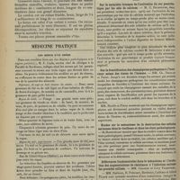 0288 - Page 282 - Grossesse extra-utérine. Kyste foetal. - Laparotomie et ablation de ce kyste après une nouvelle grossesse menée à terme ; par M. le Docteur Mac Auliffe... / Médecine pratique. Les menus d'un obèse / Sociétés savantes. Académie des sciences. (Séance du 18 février 1907). Sur le caractère brusque de l'activation du suc pancréatique par les sels de calcium. M. C. Delezenne / Sur la fructification des champignons pathogènes à l'intérieur même des tissus d l'homme. MM. Ch. Nicolle / Études sur le mécanisme de la destruction des cellules nerveuses dans la vieillesse et dans les états pathologiques. M. Manouélian / Différences fondamentales dans le mécanisme et l'évolution des augmentations de résistance à l'infection suivant les procédés utilisés. MM. Charrin et Lévy Fraenckel