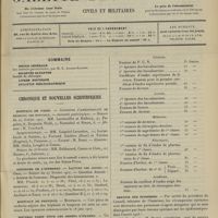0307 - Page 301 - Sommaire / Chronique et nouvelles scientifiques. Hôpitaux de Paris. Concours de l'internat / Hôpitaux de Province / Nouveau tarif pour les droits d'examen / Service des épidémies