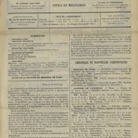 0391 - Page 385 - Sommaire / Paris, le 18 mars 1907 / Chronique et nouvelles scientifiques. Hôpitaux de Paris / Concours de l'internat. (Voir la suite des nouvelles, p. 394)