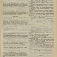 0399 - Page 393 - Analyses. Dermatologie. Chancres syphilitiques successifs. (Vedel. Soc. des sc. méd. de Montpellier...) / Chirurgie. Kyste hydatique de l'os temporal. (Massabuau. Soc. des sc. méd. de Montpellier...) / Opération césarienne. (Guérin-Valmale. Soc. des sc. méd. de Montpellier...). [L. Gayard] / Actes de la Faculté de médecine de Paris. Du 8 au 13 avril 1907. Examens de doctorat / Thèses