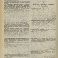 0416 - Page 410 - Chronique et nouvelles scientifiques. Statistique / Les amis et les élèves du Professeur Thoinot / Nécrologie / Hôpital Saint-Antoine / Articles originaux des principales publications françaises et étrangères. Écho médical du Nord / Gazette hebdomadaire des sciences médicales de Bordeaux / Journal médical de Bruxelles / Pédiatrie pratique / Presse médicale / Revue mensuelle des maladies de l'enfance / Revue scientifique / Semaine gynécologique / Tribune médicale