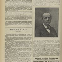 0424 - Page 418 - Sociétés savantes. Société de chirurgie. (Séance du 21 mars 1907). Appendicite et traumatisme. M. Picqué, sur un mémoire de MM. Jeanbrau et Anglada... / Tétanos. M. Guinard / De l'emploi de l'eau salée dans les tuberculoses externes. M. Reynier / Berthelot. (1827-1907)