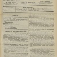 0439 - Page 433 - Sommaire / Chronique et nouvelles scientifiques. Hôpitaux de Paris / Concours de l'internat / Facultés de médecine / Guerre