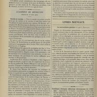 0446 - Page 440 - Sociétés savantes. Académie des sciences. (Séance du 25 mars 1907) / Académie de médecine. Variole et vaccine / Syndrome vestibulaire. M. Raymond / Livres nouveaux. La neurasthénie génitale, par J. Batuaud. [L. Babonneix] / Problèmes cliniques. Affections chirurgicales de l'abdomen