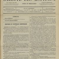 0475 - Page 469 - Sommaire / Chronique et nouvelles scientifiques. Ministère de l'intérieur / Association générale de prévoyance et de secours mutuels des médecins de France