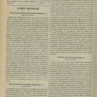 0494 - Page 488 - Analyses. Laryngologie. Huit cas de trépanation du système sphéno-ethmoïdal par la voie orbitaire. (Guisez. Revue hebd. de laryngol...). [L. Gayard] / Livres nouveaux. Précis de pharmacologie et de matières médicale, par G. Pouchet / Maladies familiales et maladies congénitales, par E. Apert / Traité des torticolis spasmodiques, par R. Cruchet. [L. Babonneix]