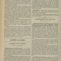 0540 - Page 534 - Clinique gynécologique de Lyon (Professeur Auguste Pollosson). Les Adhérences péritonéales douloureuses ; par Henri Violet... / Sociétés savantes. Académie des sciences. (Séance du 2 avril 1907). Observations sur la graisse surrénale. M. V. Babès / Académie de médecine. (Séance du 16 avril 1907). Actinomycose. M. Poncet / Société médicale des hôpitaux. (Séance du 12 avril 1907). Laryngite phlegmoneuse à entérocoques, chez une femme enceinte de huit et demi. Trachéotomie. Guérison. Accouchement prématuré spontané. Septicémie à entérocoques chez l'enfant. MM. P. Menetrier et J. Clunet / Sporotrichose sous-cutanée. M. De Beurmann et son interne, M. Gougerot