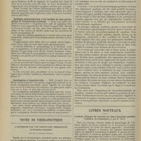 0542 - Page 536 - Sociétés savantes. Société de biologie. (Séance du 13 avril 1907). Crises éclamptiques à la suite de la ligature temporaire des veines rénales. MM. J. -L. Chirié et André Mayer / Epidémie alimentaire due à des bacilles du type paratyphique B. Précocité des accidents. M. Emile Sergent, MM. Netter et Ribadeau-Dumas / Constipation et hypothyroïdie. MM. Léopold Levi et Henri De Rothschild / Notes de thérapeutique. L'antisepsie par une production permanente d'oxygène naissant ; par M. le Docteur Chovel / Livres nouveaux. L'enfant. Organes du nouveau-né, leurs fonctions pendant l'enfance, la croissance, par P. Bézy. [L. Babonneix]