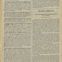 0555 - Page 549 - Sociétés savantes. Société de neurologie. (Séance du 12 avril 1907). Hémiplégie thalamique suivie de tabes et de paralysie générale. MM. Chartier et Lejonne / Monoplégie brachiale, affectant le type radiculaire supérieur, survenue brusquement chez un vieillard artério-scléreux. M. Lamy / Paralysie des masticateurs, ophtalmoplégie totale, paralysie du facial inférieur droit chez une tabétique. MM. Crouzon et Nathan / Hypertrophie congénitale du côté gauche du corps (face, langue, membres) et naevi vasculaires. MM. Crouzon et G. Villaret / Confusion mentale : Signes de méningite, puis de sclérose en plaques. MM. Claude et Lejonne / Intérêt médico-légal des hémiplégies tardives traumatiques. M. Souques / Sur les parésies spasmodiques permanentes de l'urémie lente. MM. L. Alquier et Conos / Lésions du ganglion spinal dans un cas de zona. M. Thomas / Discussion sur la nature de l'asymbolie (ou agnoscie). M. Egger / Pratique médicale. Sur les propriétés physiologiques réelles de la digitale ; par le Docteur Trullet