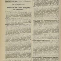0568 - Page 562 - Notes de thérapeutique. L'ibogaïne dans se applications toni-cardiaques / Articles originaux des principales publications françaises et étrangères. Annales d'hygiène publique et de médecine légale / Annales des maladies de l'oreille, du larynx, du nez et du pharynx / Archives d'électricité médicale expérimentales et cliniques / Archives de médecine des enfants / Archives de médecine navale / Archives générales et médecine / Aoston medical and surgical Journal / Bulletin de laryngologie, otologie et rhinologie / Bulletin général de thérapeutique / Bulletin médical / Bulletin mensuel de la Société d'études scientifiques sur la tuberculose / Centralblatt fur innere Medizin / Deutsche medizinische Wochenschrift / Gazette hebdomadaire des sciences médicales de Bordeaux