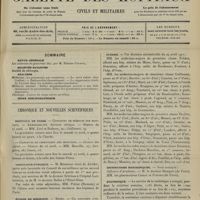 0583 - Page 577 - Sommaire / Chronique et nouvelles scientifiques. Hôpitaux de Paris / Assistance publique / Écoles de médecine / Guerre / Distinctions honorifiques / Statistique