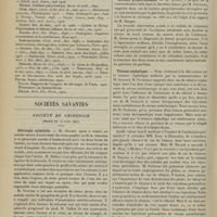 0590 - Page 584 - Revue générale. Les scléroses du pancréas ; par Etienne Chabrol... / Sociétés savantes. Société de chirurgie. (Séance du 24 avril 1907). Chirurgie artérielle. M. Delbet / Hernies propéritonéales. M. Quénu / Tétanos céphalique. M. Guinard. M. Potherat