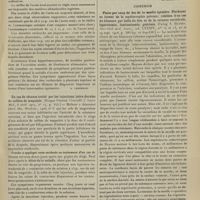 0603 - Page 597 - Analyses. Médecine. Sur le diagnostic de l'abcès du foie. (Edgar Axisa. Centrabl. f. innere Med...). [A. Lemierre] / Un cas de tétanos traité par les injections intra-durales de sulfate de magnésie. (Margan Franke. Centralbl. f. innere Med...). [A. Lemierre] / Chirurgie. Plaies par coup de feu de la moelle épinière. Plaidoyer en faveur de la myélorraphie précoce ; relation d'un cas de blessure par balle du foie et de la colonne vertébrale, Iaparotomie, laminectomie, guérison. (Iwing S. Haynes. New-York med. Journ...). [F. Gardner]