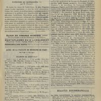 0605 - Page 599 - Livres nouveaux. Précis de diagnostic médical, par MM. P. Spillmann, P. Haushalter et L. Spilmann. [L. Babonneix] / L'arthritisme par suralimentation, par M. Pascaut. [L. Babonneix] / Actes de la Faculté de médecine de Paris. Du 6 au 11 mai 1907). Examens de doctorat / Thèses / Bulletin bibliographique